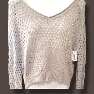 Buffalo David Bitton Light Gray V-Neck Sweater